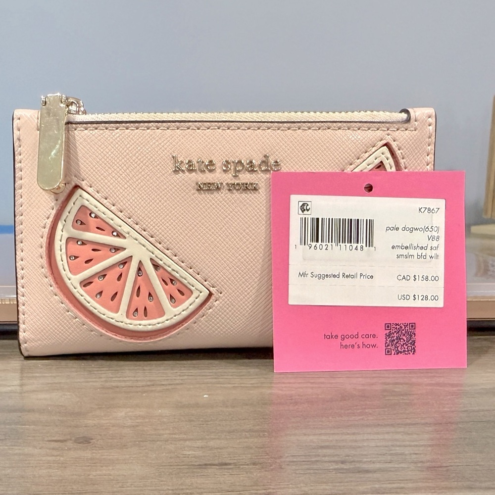 Kate Spade Tini Embellished Small Slim Bifold Wallet